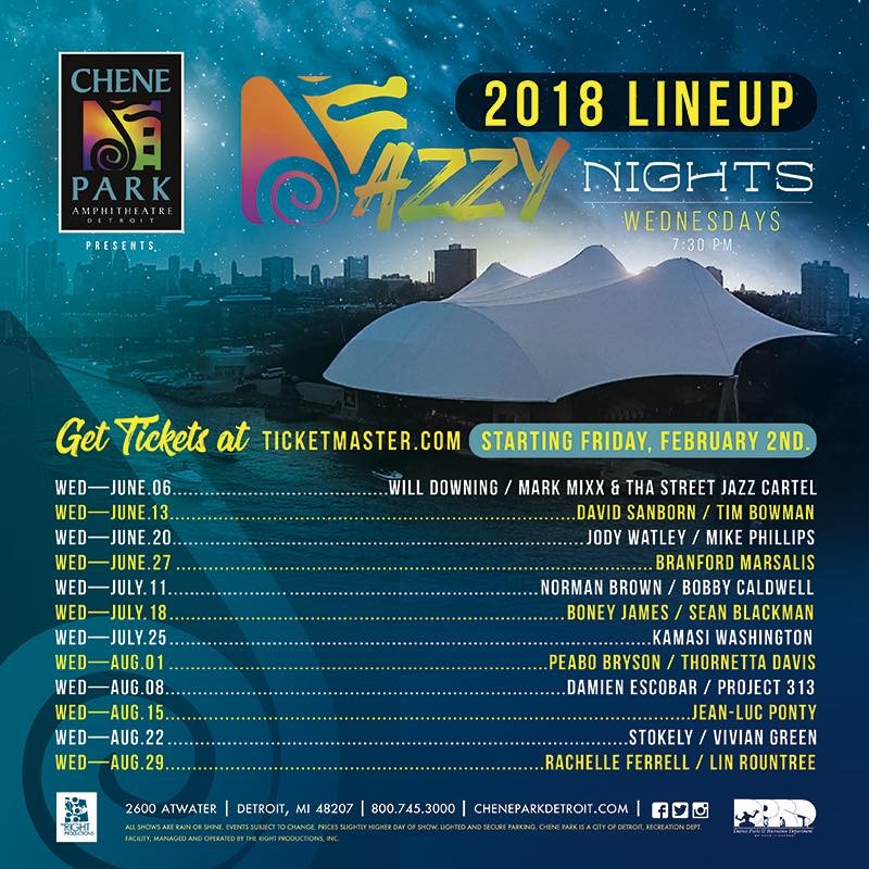Wednesdays’ Jazzy Nights Concert Series are on Sale Now for Chene Park